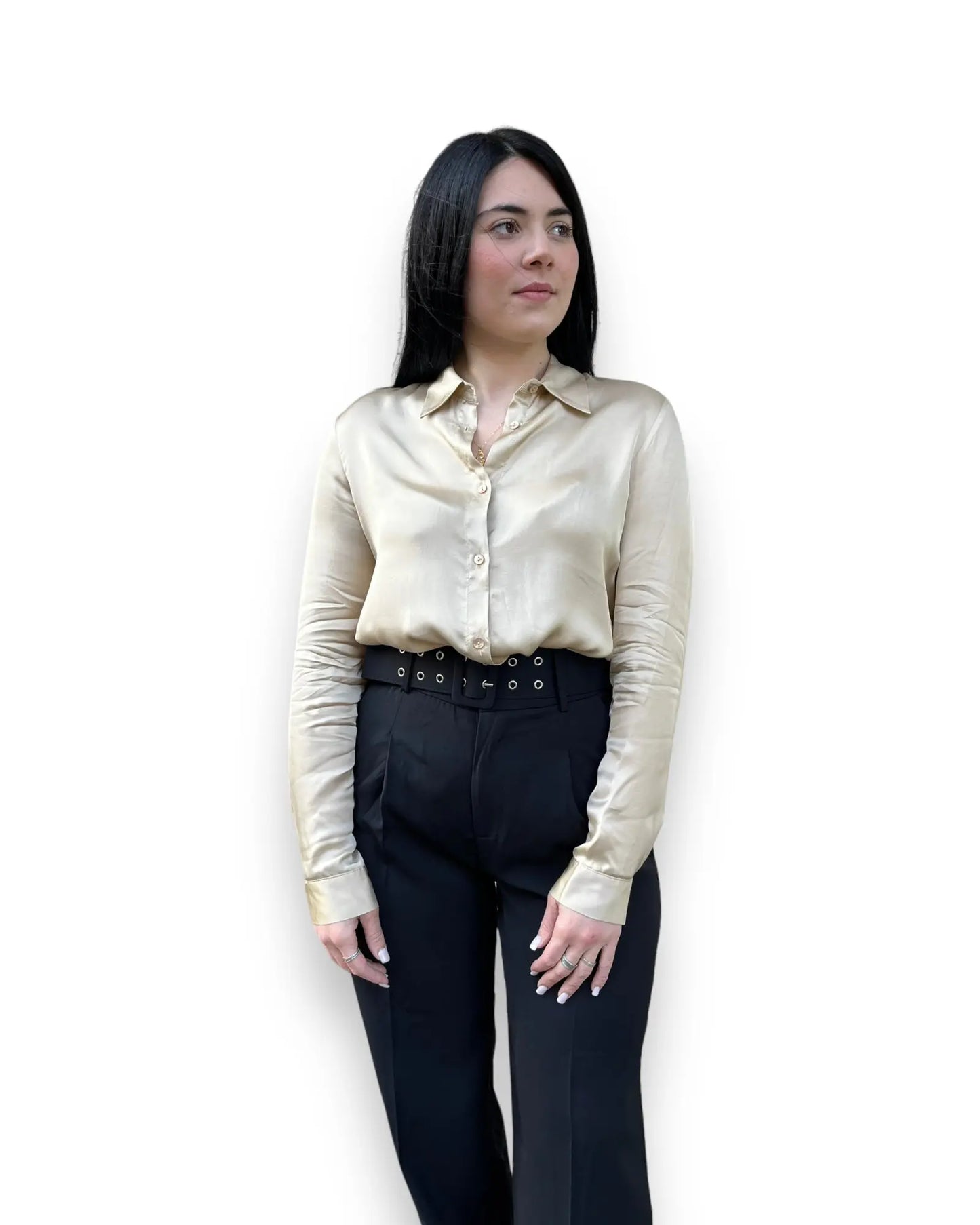 Pantalone ampio con cintura nero mondello store