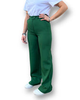 Pantalone fondo ampio verde petrolio Mondello Store