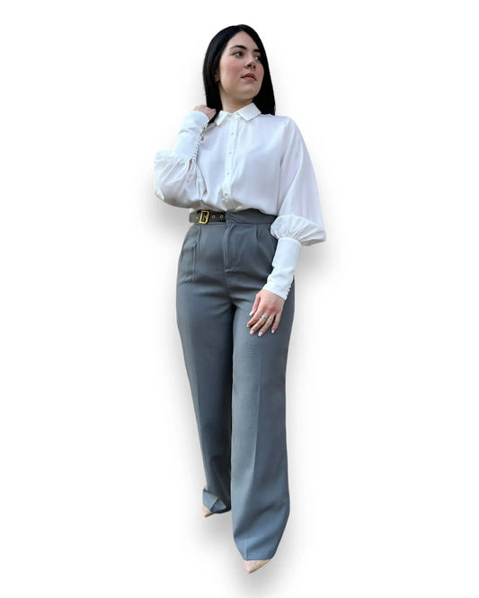 Pantalone gamba larga grigio Mondello Store