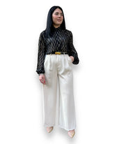Pantalone palazzo crema con cintura Mondello Store