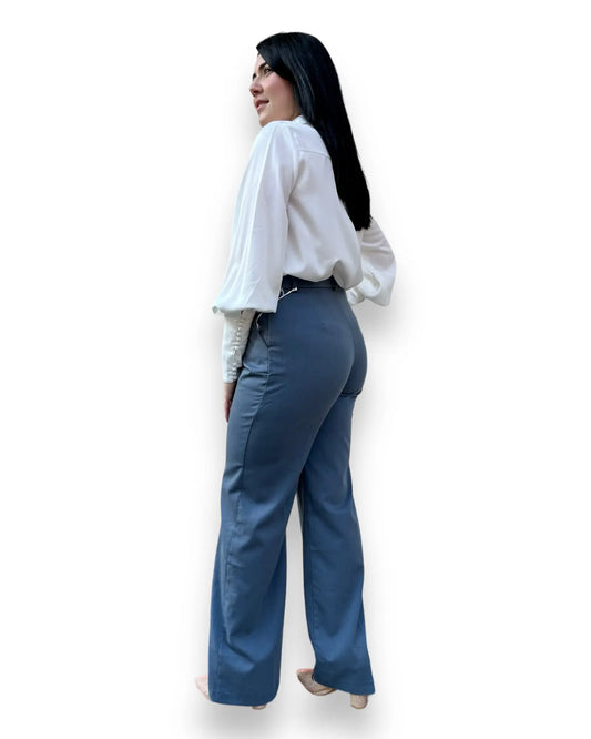 Pantalone wide leg vita alta Mondello Store