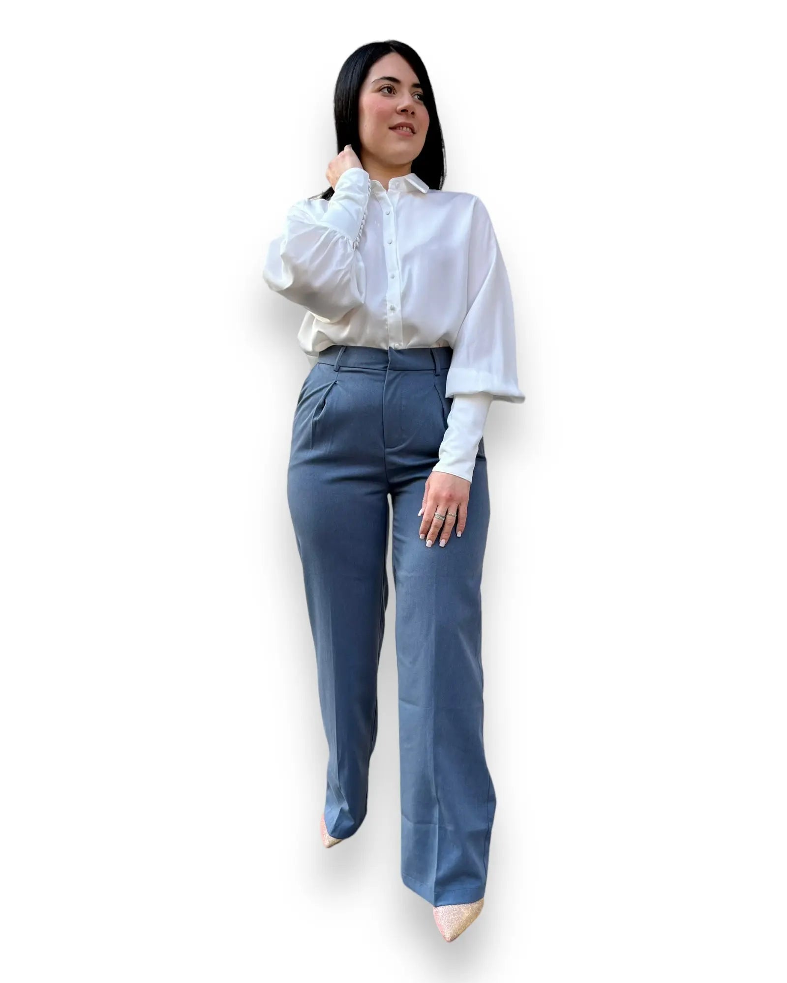 Pantalone wide leg vita alta Mondello Store