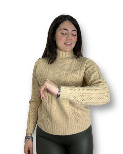 Pullover in maglia a trecce Mondello Store
